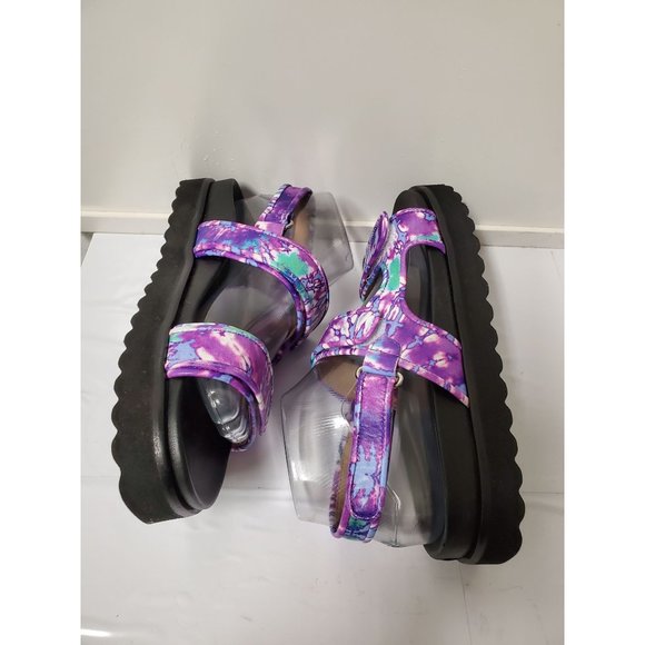 Schutz Dariana Plattform Sandals Tie Dye Purple Black size 8.5 SCHUTZ - Picture 6 of 11
